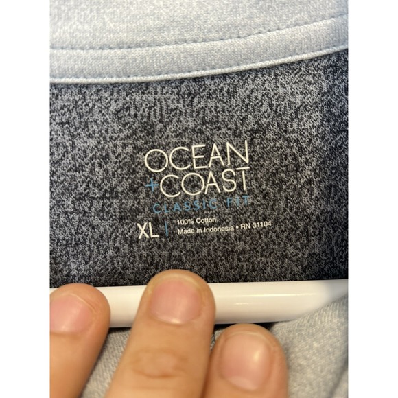 Ocean Coast 1/4 Zip Pullover Mens Sz XL Gray Microfiber Long Sleeve Soft NWT $45 - Picture 2 of 3